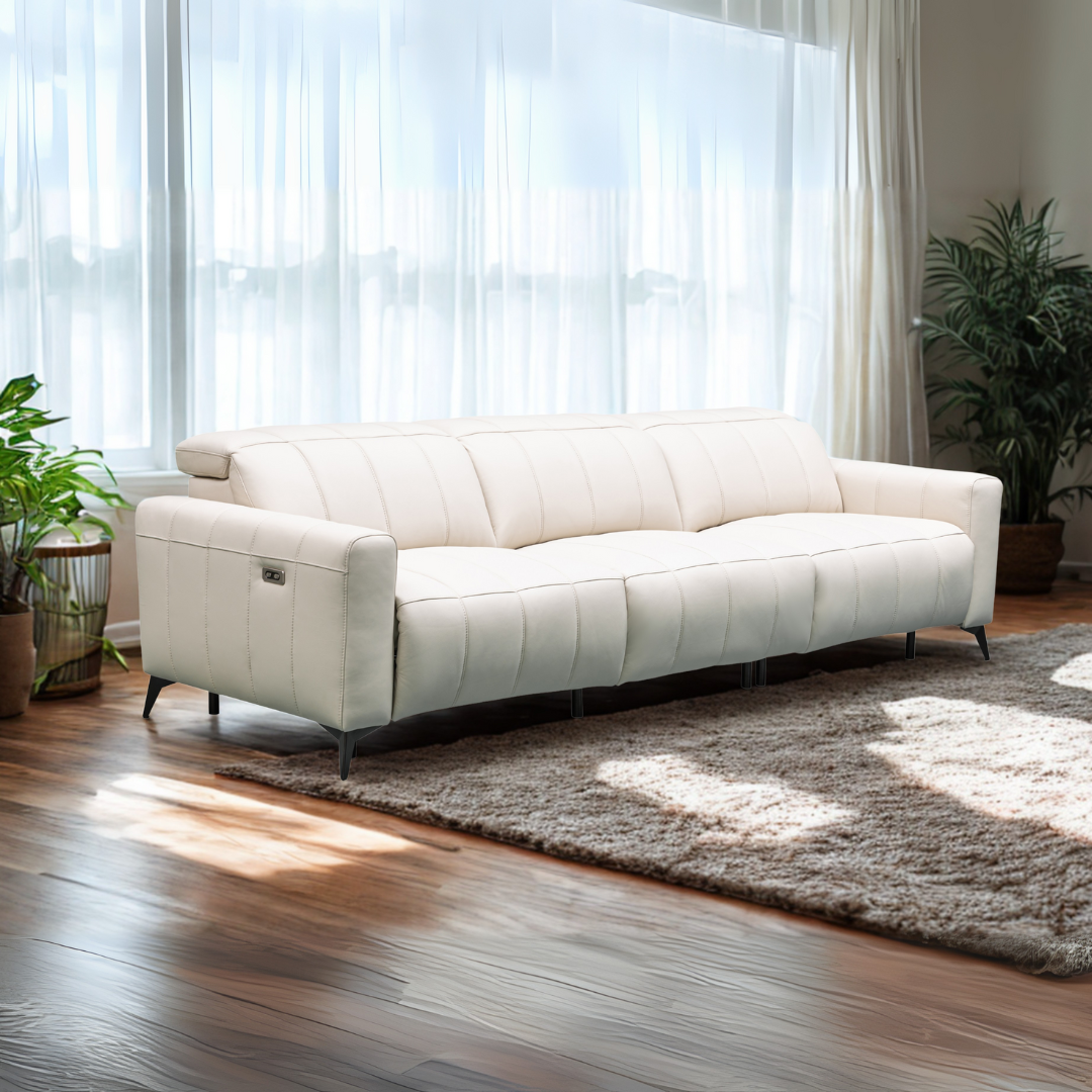 Klaussner Capri Leather Recliner Sofa With Chair