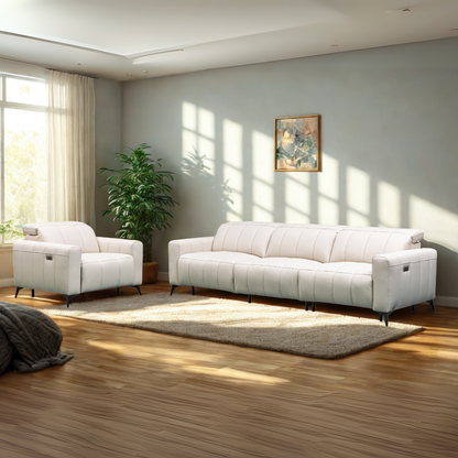 Klaussner Capri Leather Recliner Sofa With Chair