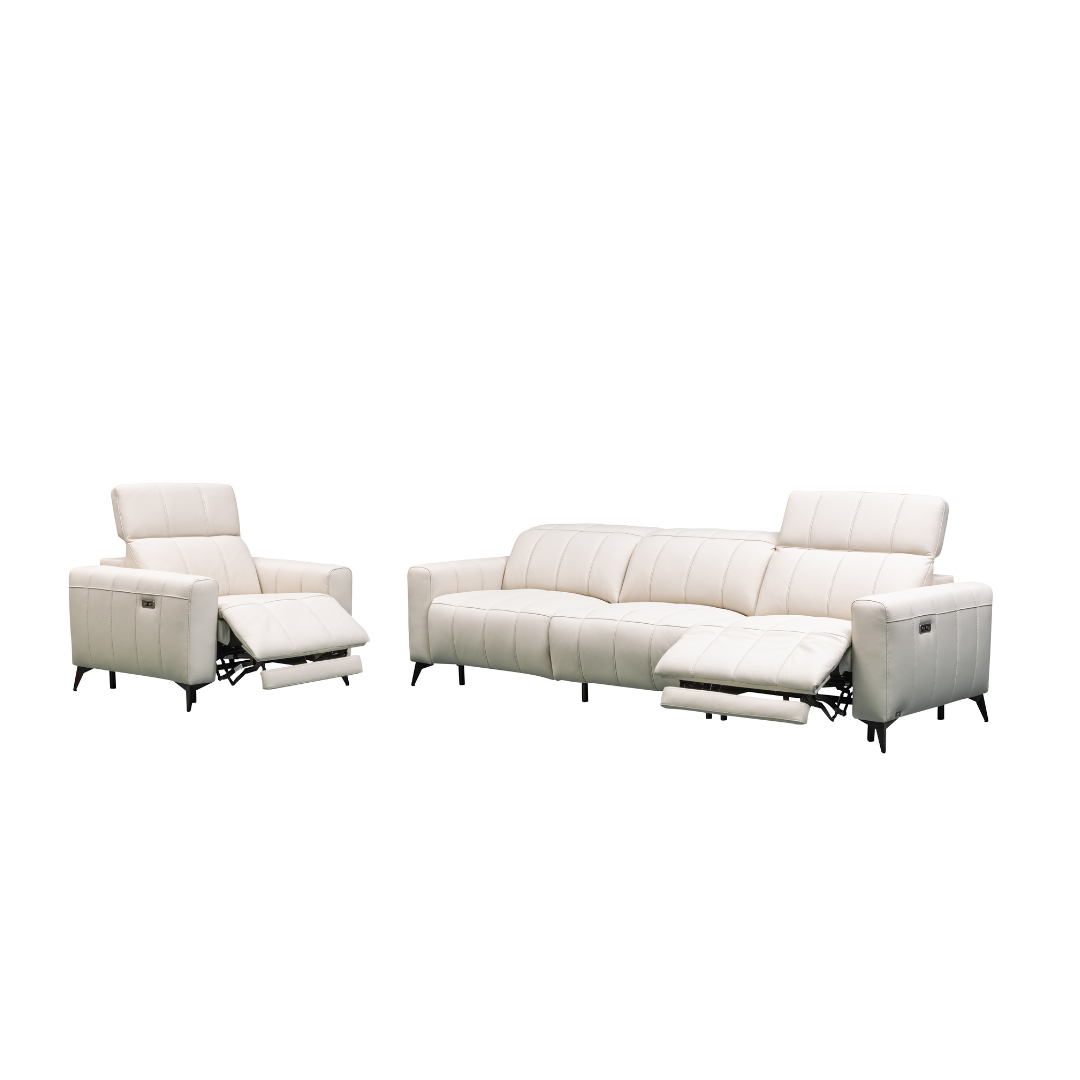 Klaussner Capri Leather Recliner Sofa With Chair