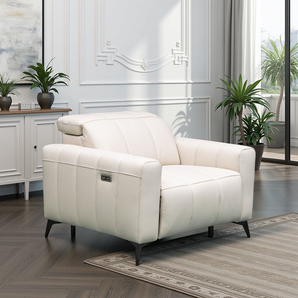 Klaussner Capri Power Reclining Chair With Power Footrest And Adjustable Headrest