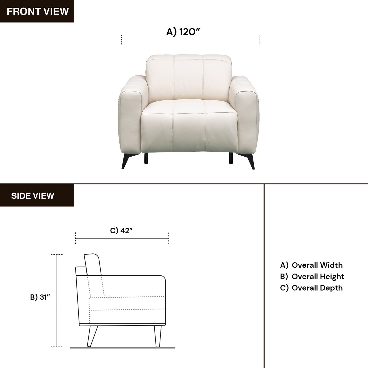 Klaussner Capri Power Reclining Chair With Power Footrest And Adjustable Headrest