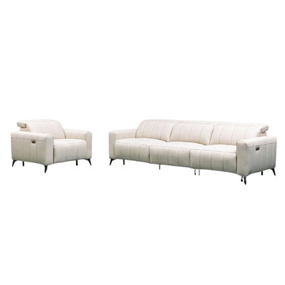 Klaussner Capri Leather Recliner Sofa With Chair