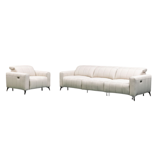 Klaussner Capri Leather Recliner Sofa With Chair