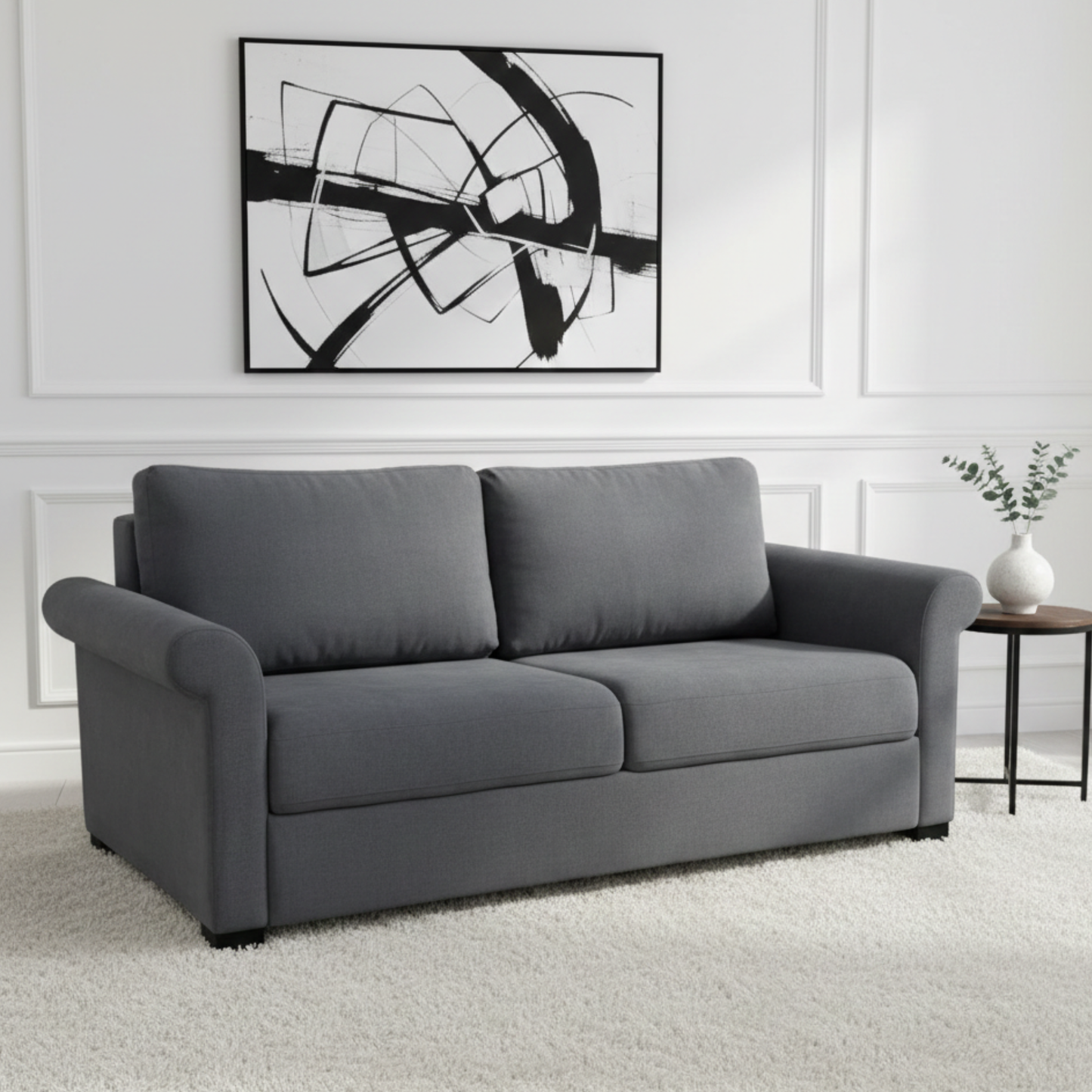 Klaussner Casea Rolled Arm Fabric Sleeper Sofa