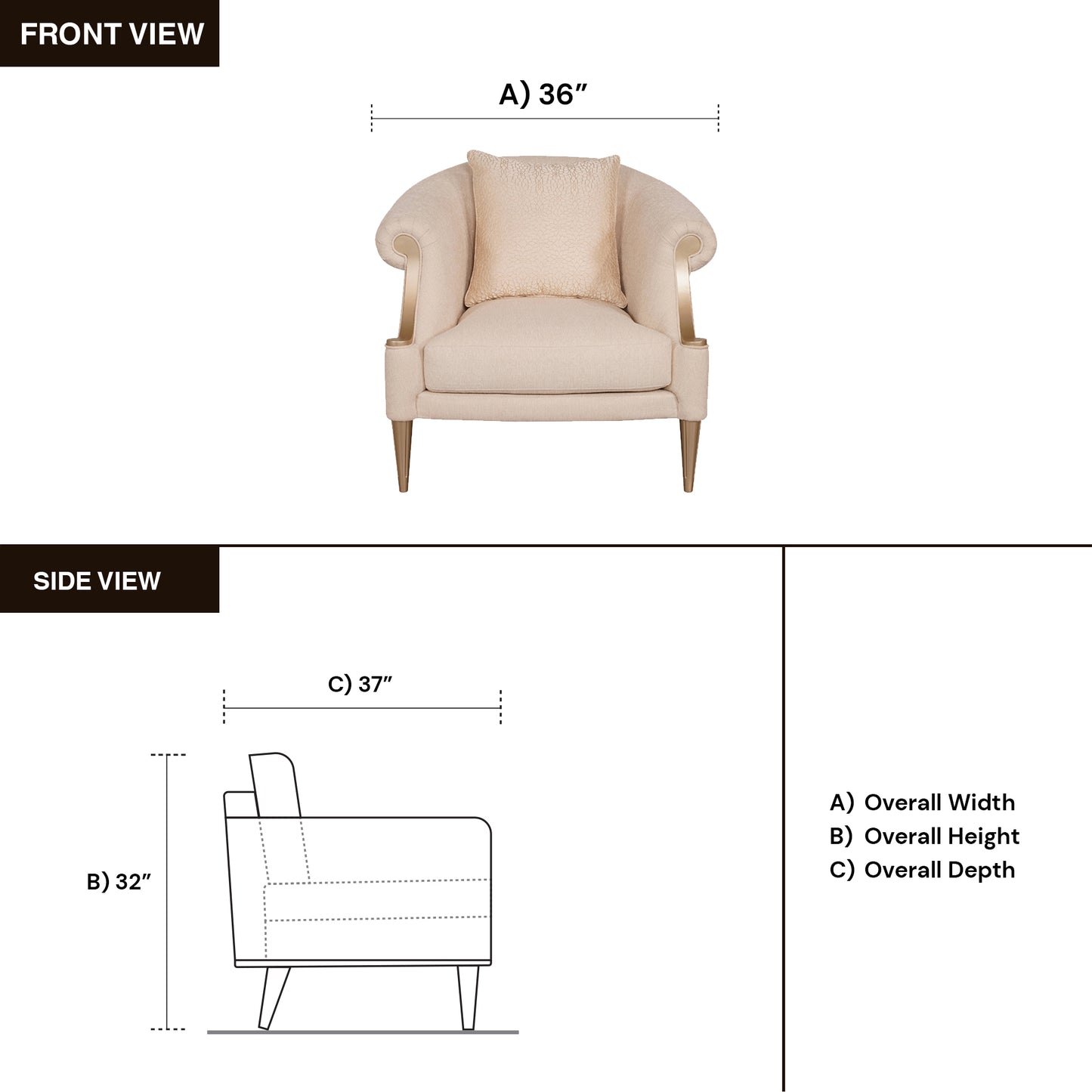 Klaussner Clarkson Armchair with Curved Rolled Arms