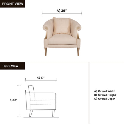 Klaussner Clarkson Armchair with Curved Rolled Arms