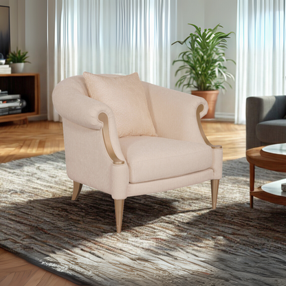 Klaussner Clarkson Armchair with Curved Rolled Arms