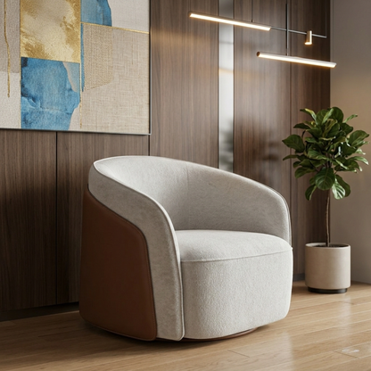 Klaussner Clause Off-White Upholstered Lounge Chair