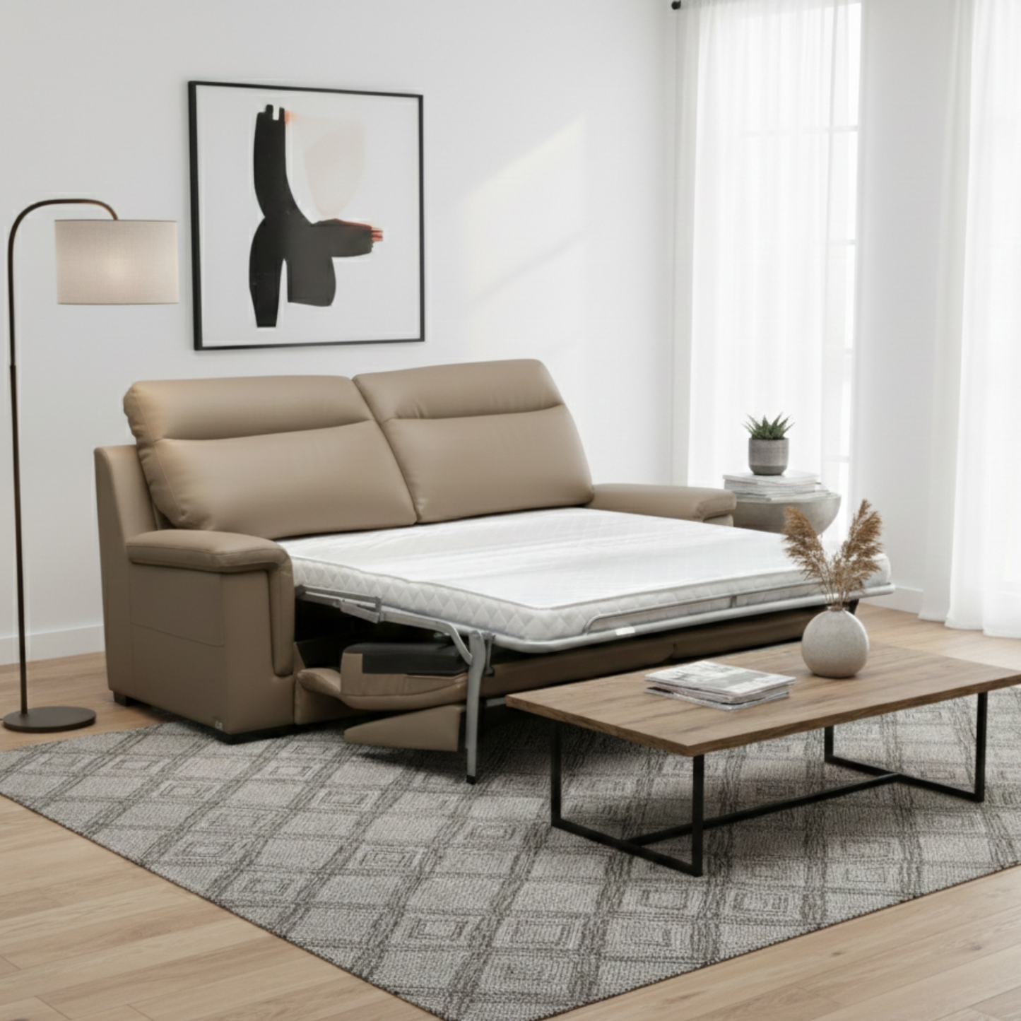 Klaussner Delano Leather Queen Sleeper Sofa