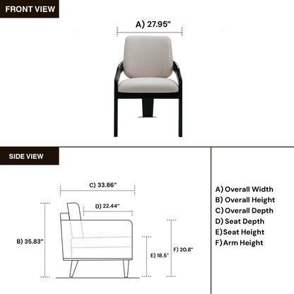 Klaussner Elan Oriana Fabric Chair In White