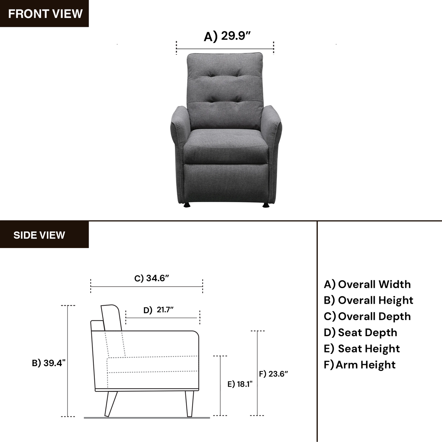 Klaussner Belis Fabric Motion Recliner Chair