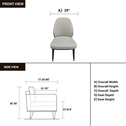 Klaussner Esclusivo Beige Leather Dining Chair
