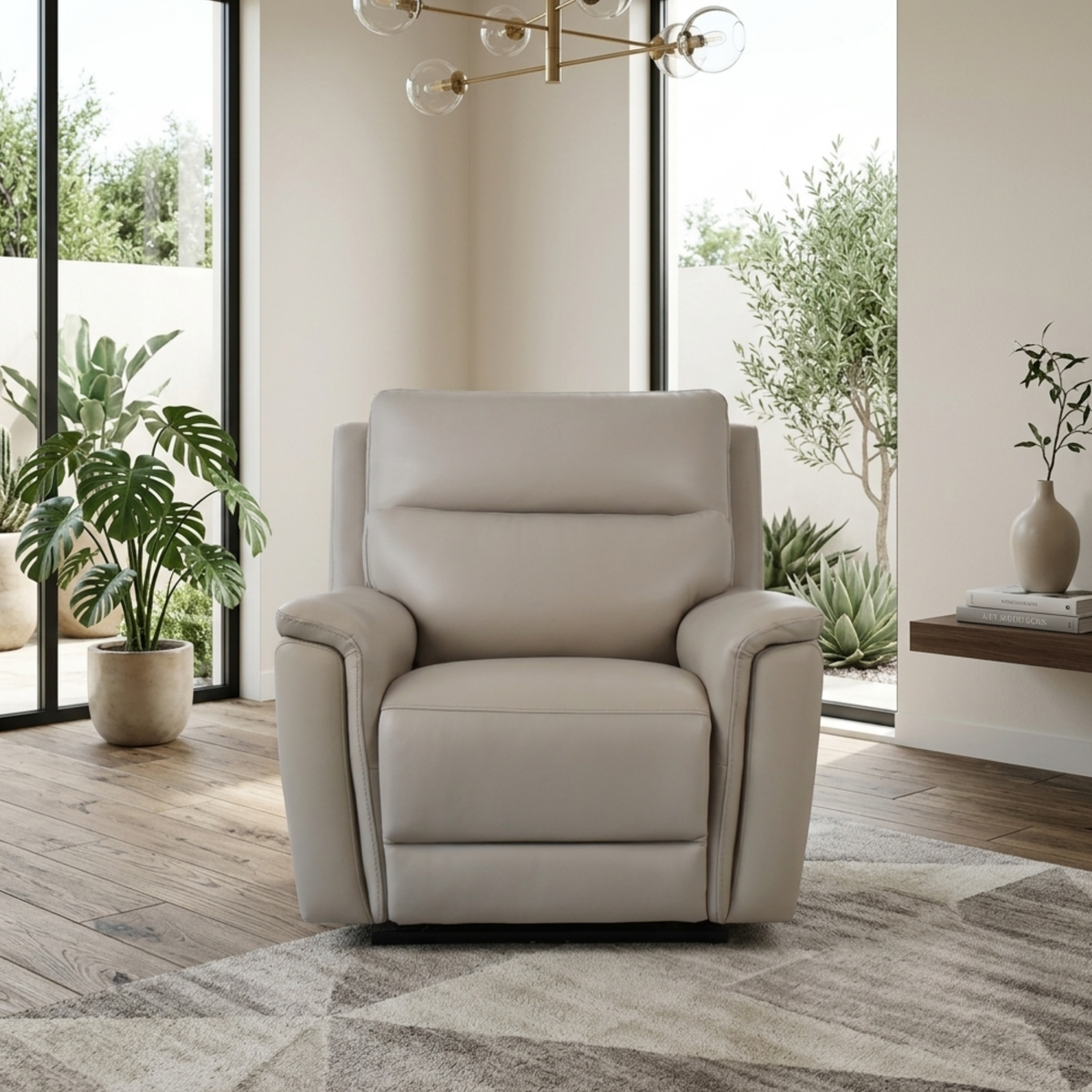 Klaussner Geneva Leather Dual Motor Power Reclining Chair with USB charging- Comfortdesignfurniture