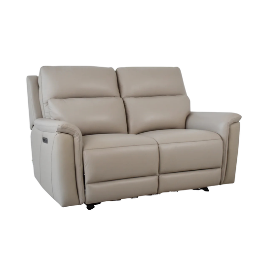 Klaussner Geneva Leather Power Reclining Loveseat with USB charging- Comfortdesignfurniture