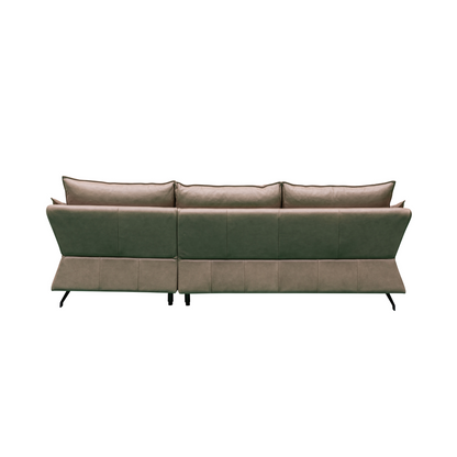 Back View of Klaussner Giada 3-Seater Brown Leather Sofa-Comfortfurniture
