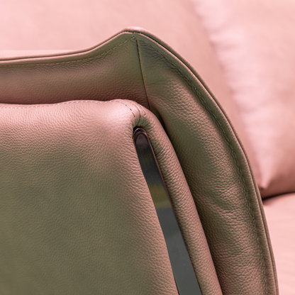 Close Up of Klaussner Giada 3-Seater Brown Leather Sofa-Comfortfurniture