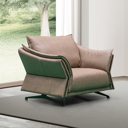 Klaussner Giada Leather Chair in Brown