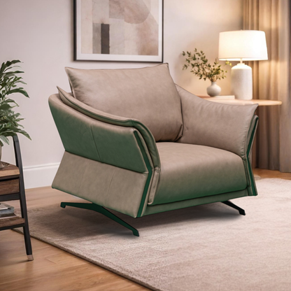 Klaussner Giada Leather Chair in Brown
