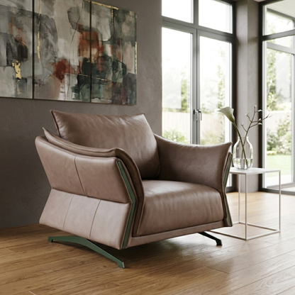 Klaussner Giada Leather Chair in Brown