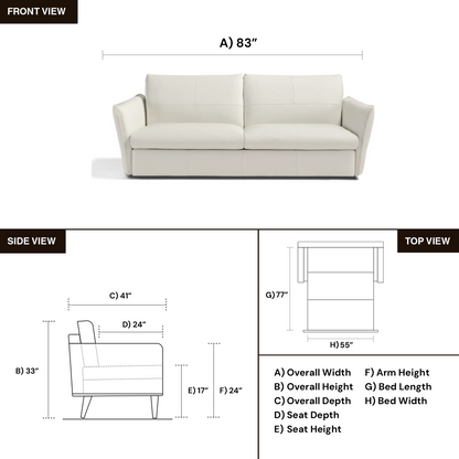 Klaussner Italia La Casa Leather Sleeper Sofa