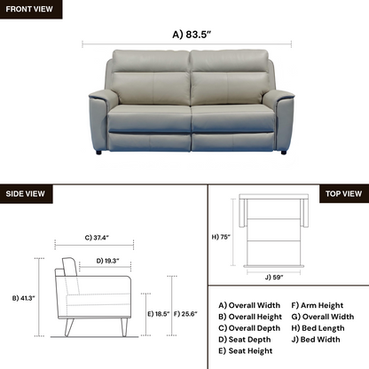 Klaussner Italia Verenzo Leather Queen Sleeper Sofa