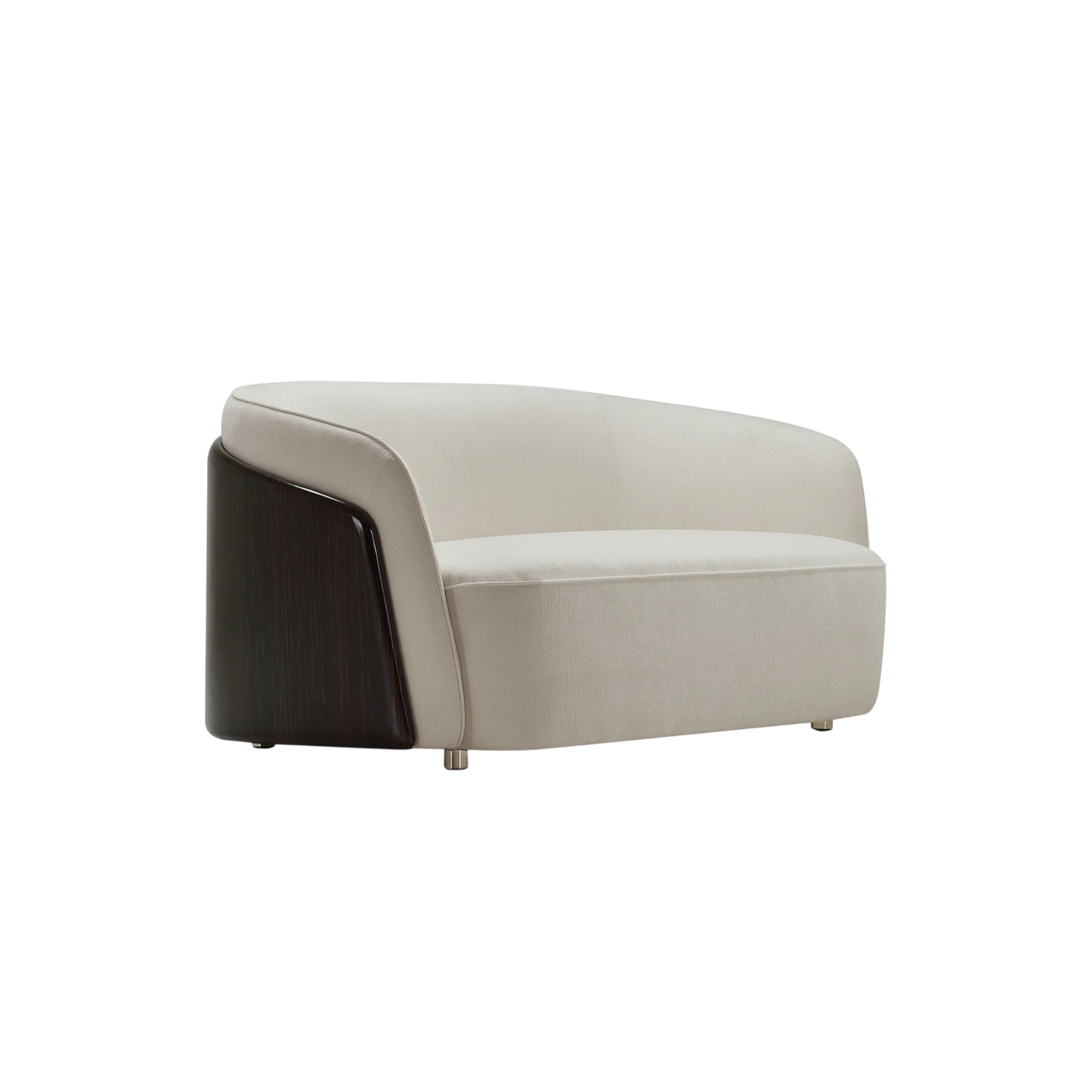 Klaussner Ivano Fabric 2-Seater Sofa with Golden Macassar Veneer Base-Comfort Design