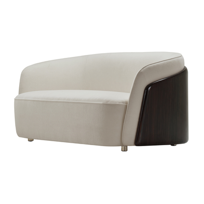 Klaussner Ivano Fabric 2-Seater Sofa with Golden Macassar Veneer Base-Comfort Design