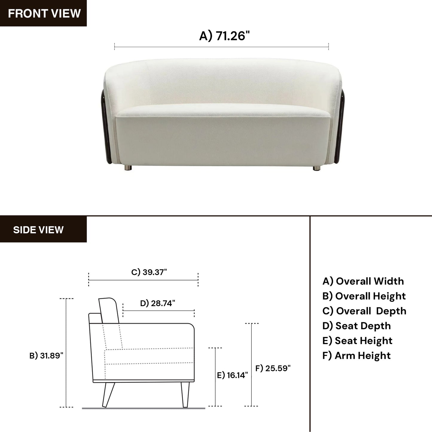 Klaussner Ivano Fabric 2-Seater Sofa with Golden Macassar Veneer Base-Comfort Design