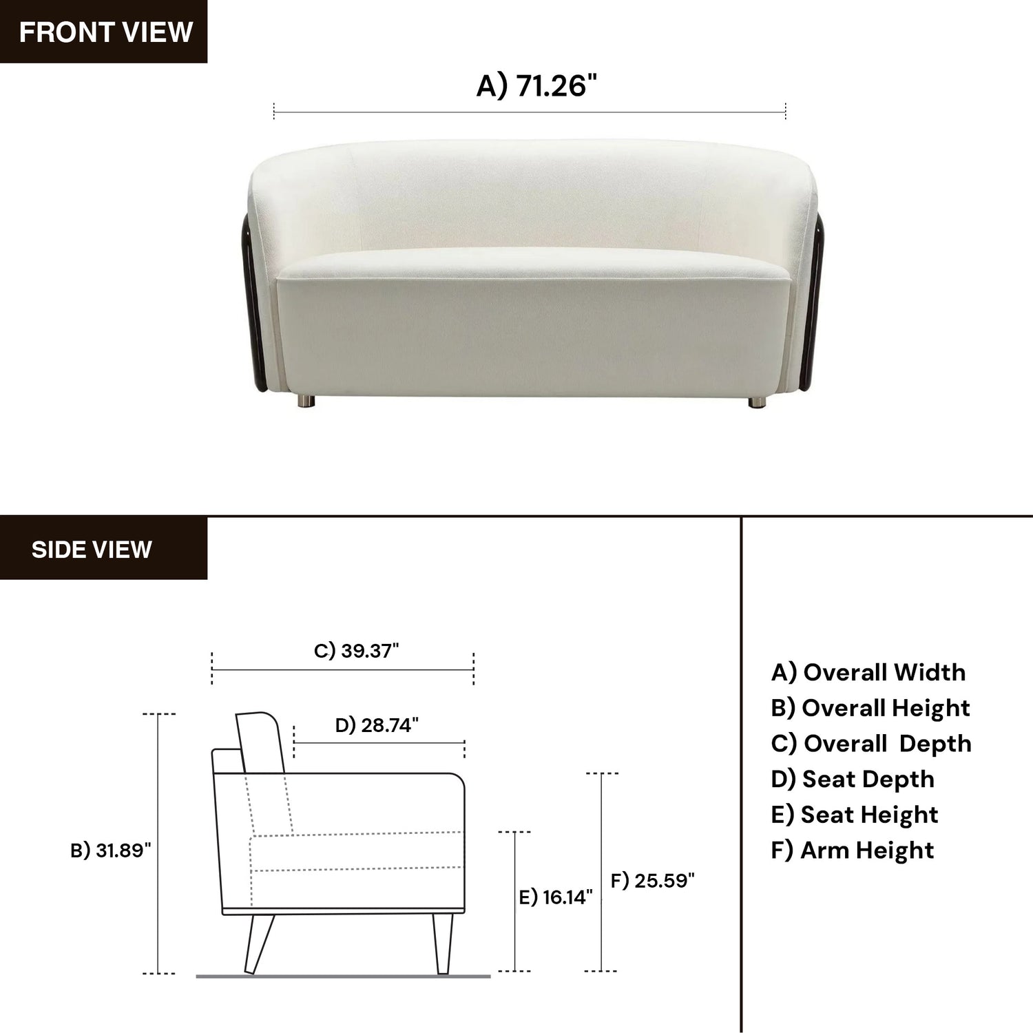 Klaussner Ivano Fabric 2-Seater Sofa with Golden Macassar Veneer Base-Comfort Design