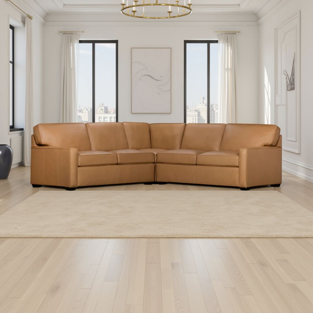 Klaussner Kenton L- Shaped Leather Sectional Sofa-ComfortDesign