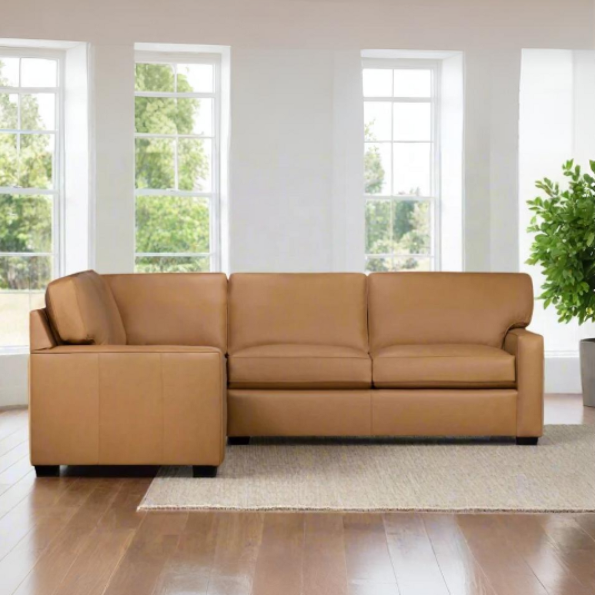 Klaussner Kenton L- Shaped Leather Sectional Sofa-ComfortDesign