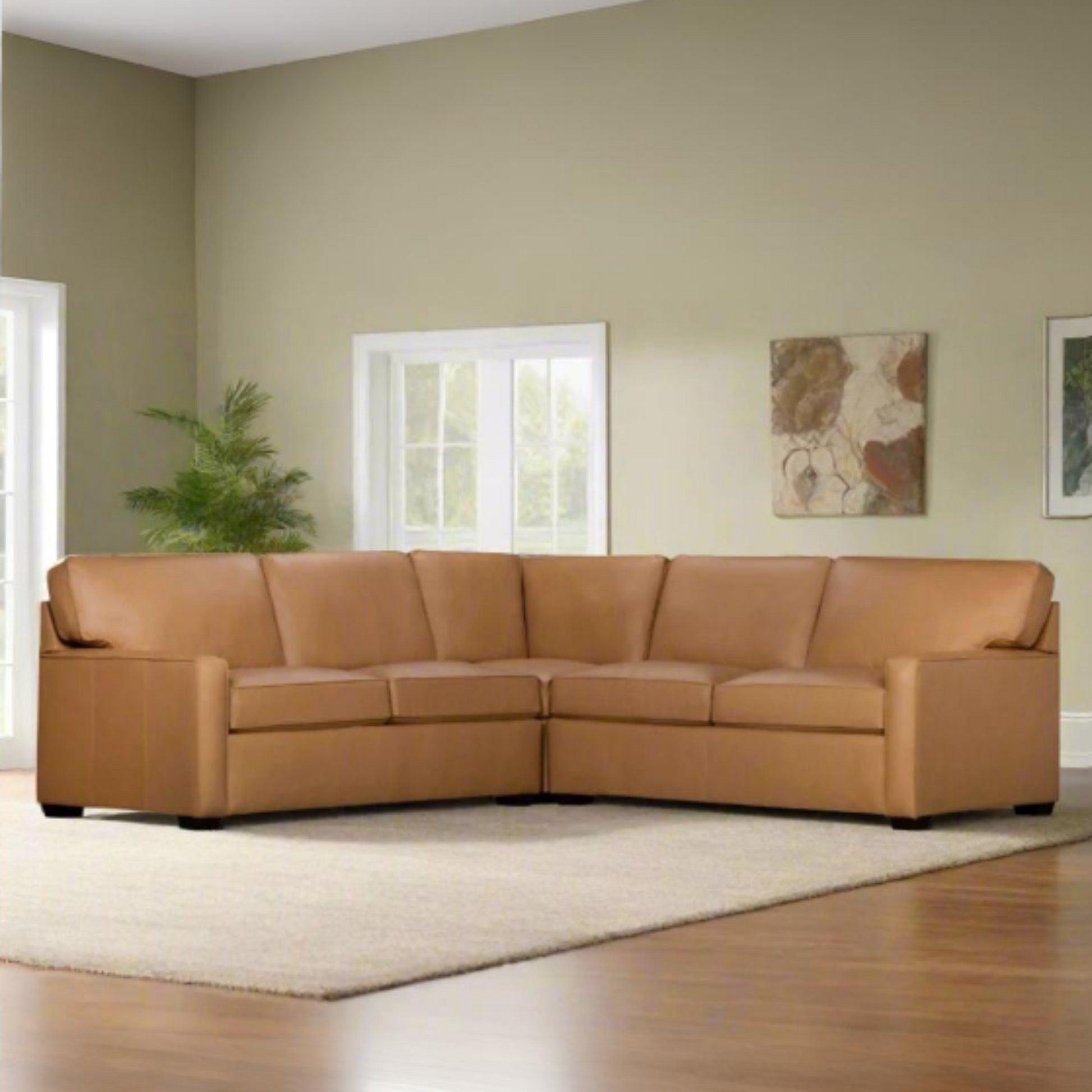 Klaussner Kenton L- Shaped Leather Sectional Sofa-ComfortDesign