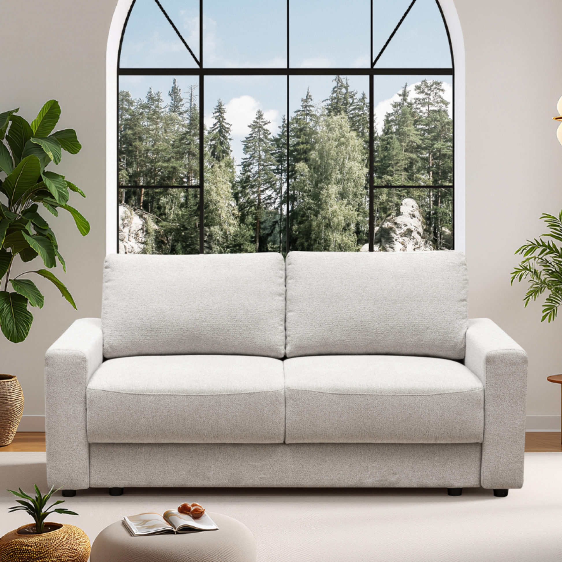 Klaussner Wigan Leather & Fabric GlideLift Convertible Sleeper Sofa-ComfortDesign