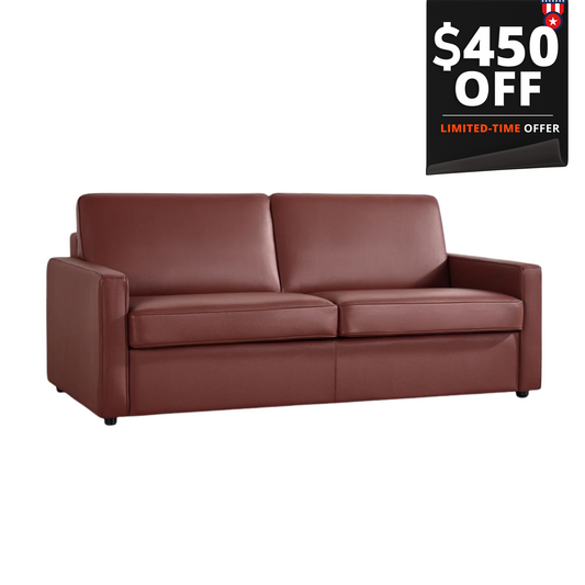 Klaussner Leon Leather And Fabric Queen Sleeper Sofa