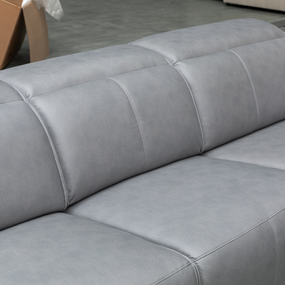 Klaussner Lorenzo Leather 6-Piece Recliner Sectional With Power Footrest & Headrest