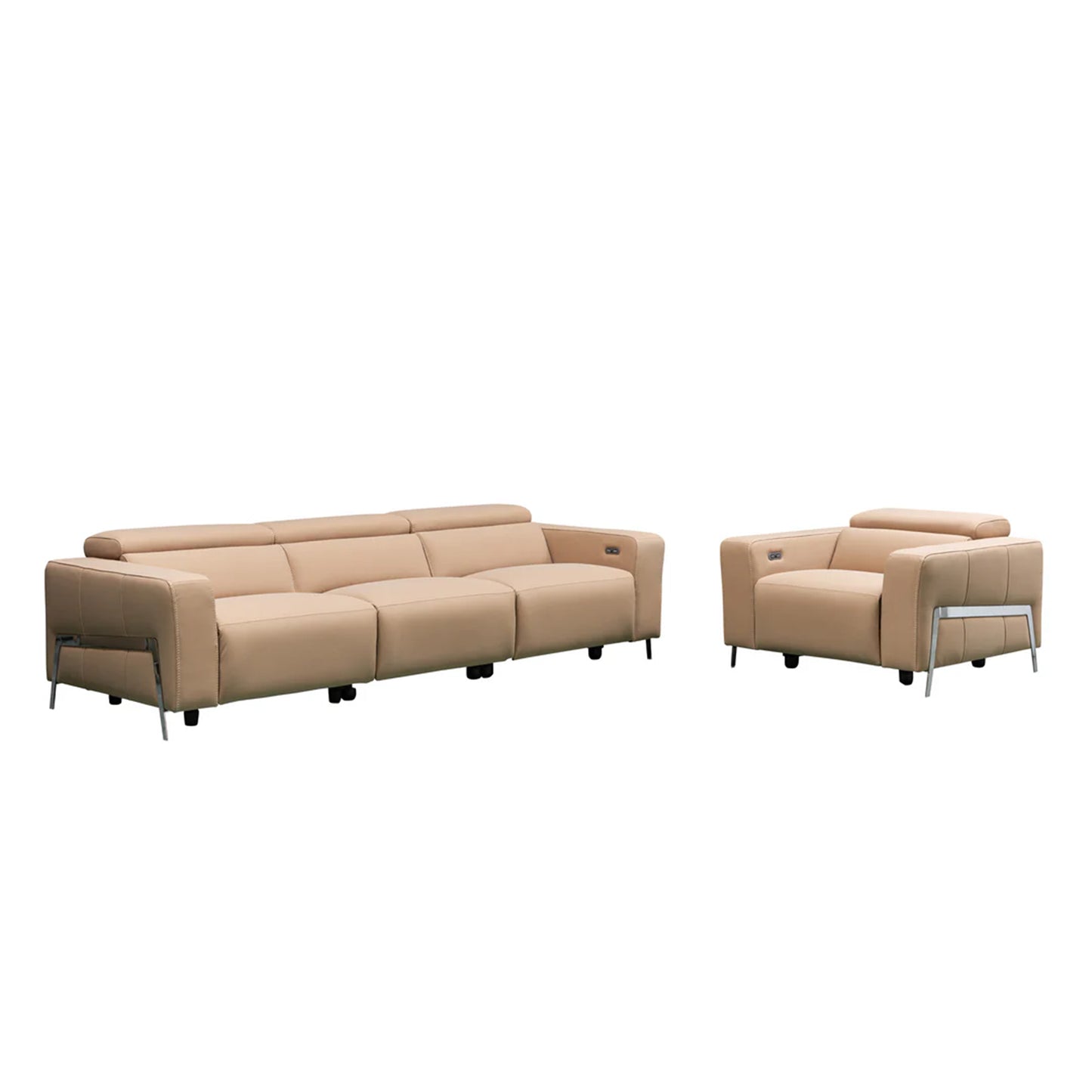 Klaussner Luca Leather Power Reclining 3-Seater Sofa With Chair