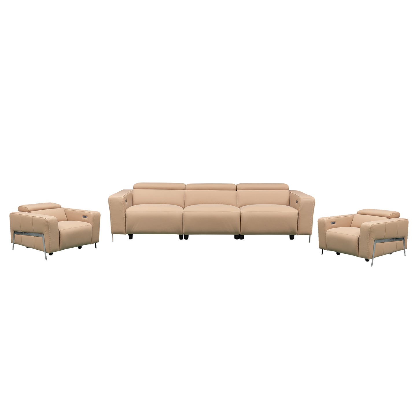 Klaussner Luca Leather Power Reclining 3-Seater Sofa With Chair