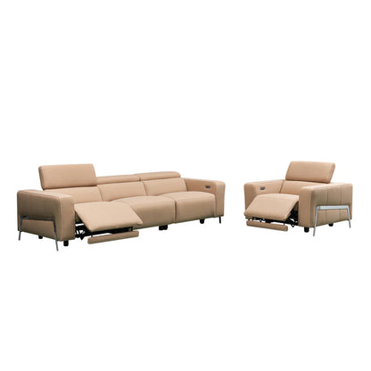 Klaussner Luca Leather Power Reclining 3-Seater Sofa With Chair