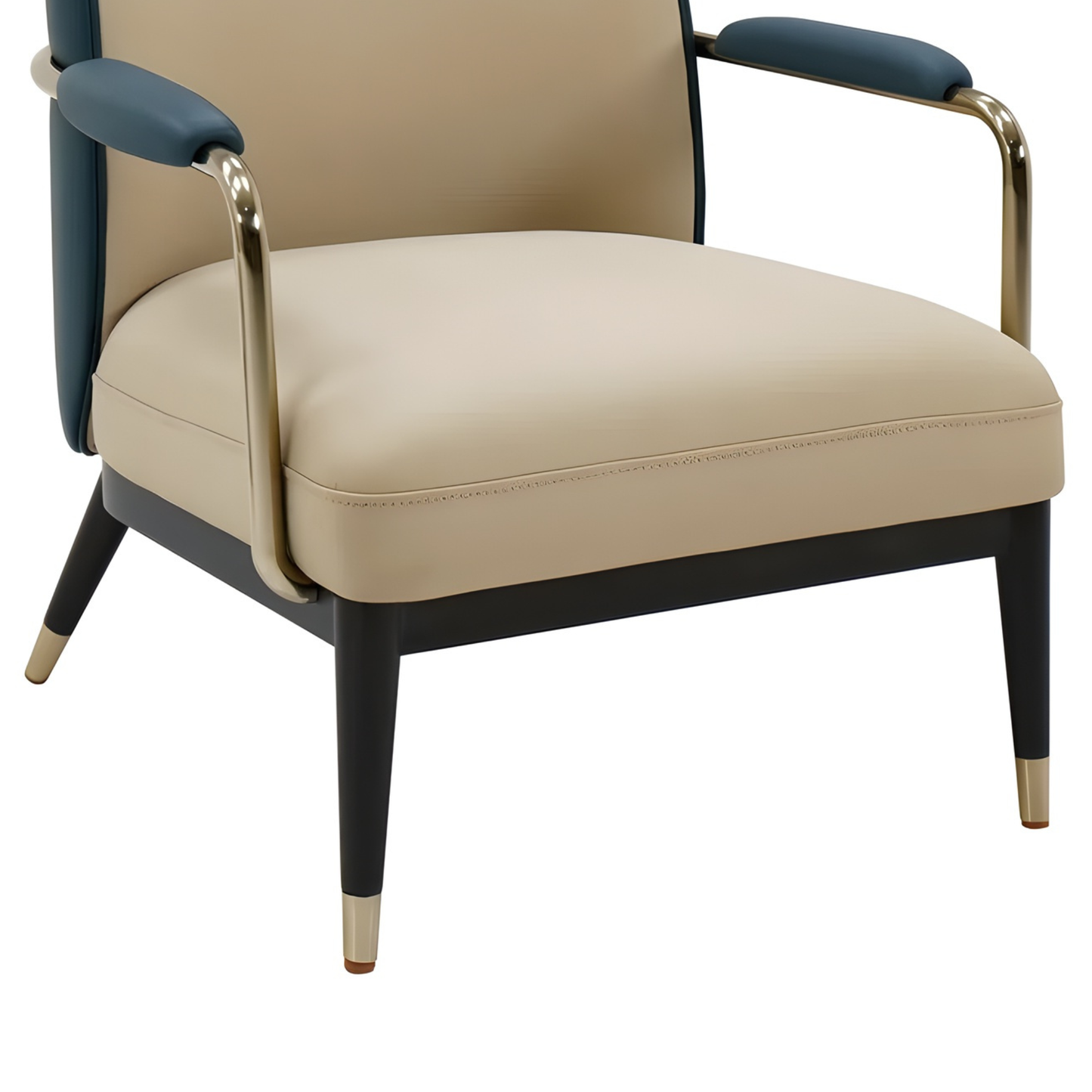 Klaussner Lusoria Leisure Leather Chair In Champagne Gold