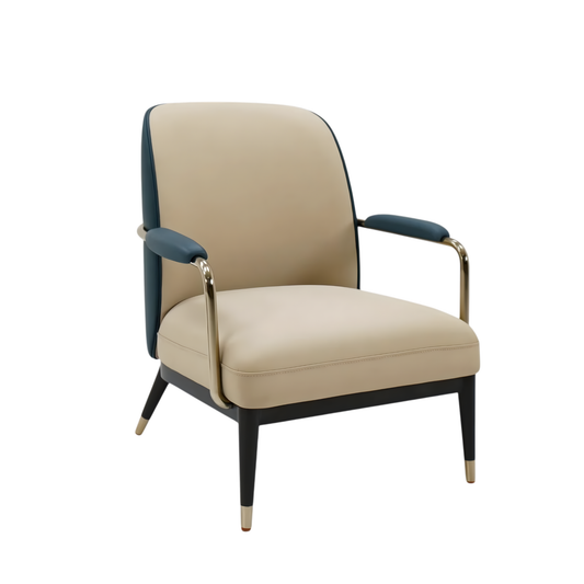 Klaussner Lusoria Leisure Leather Chair In Champagne Gold