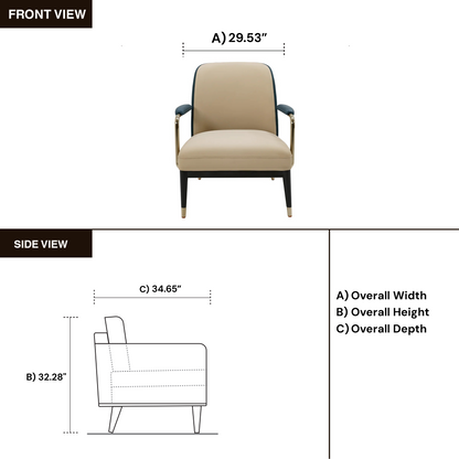 Klaussner Lusoria Leisure Leather Chair In Champagne Gold