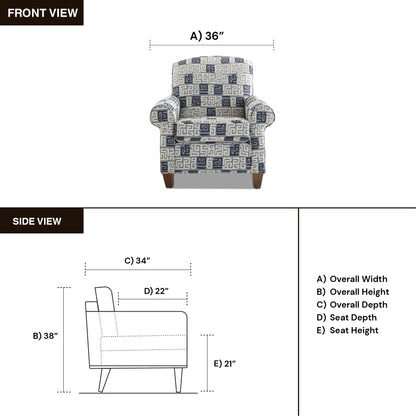 Klaussner Marie Fabric Accent Chair with Rolled Arms