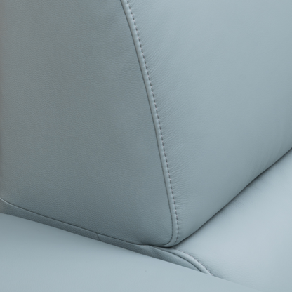 Close up view of stitching on Milano sectional sofa for comfort design furniture