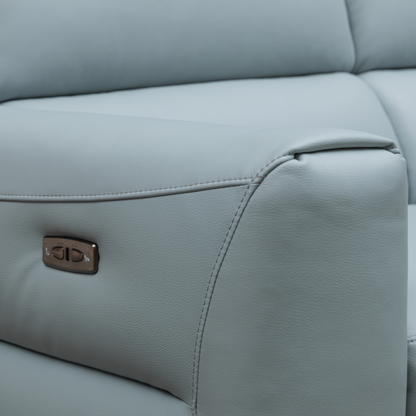 Close up view of stitching on Milano sectional sofa for comfort design furniture