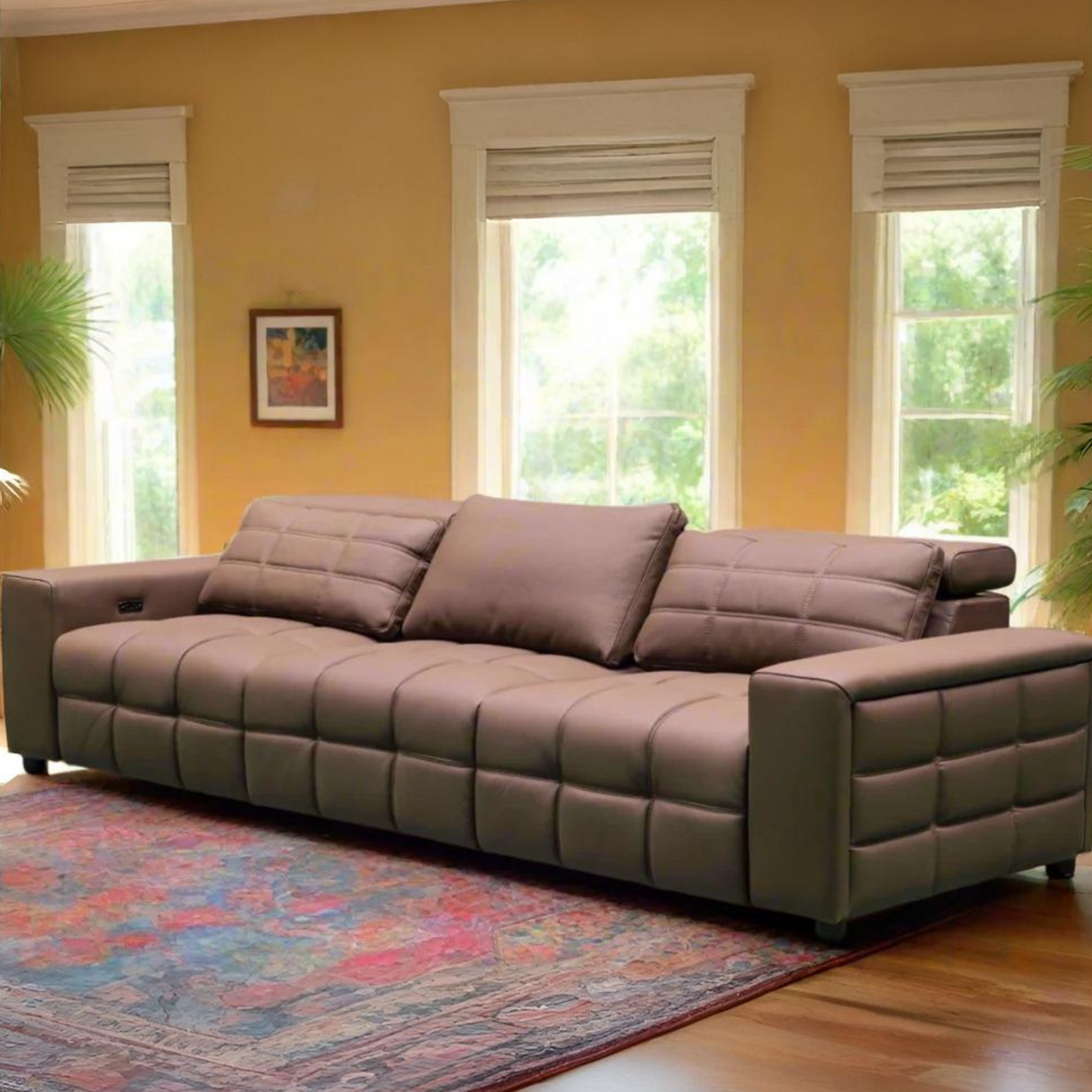 Klaussner Orlano 3-Seater Leather Power Reclining Sofa Room scene-ComfortDesign