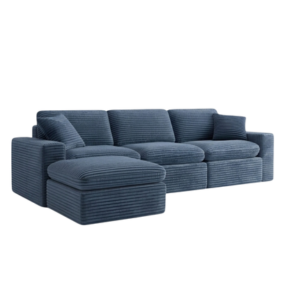 Klaussner Pacira Fabric 3-Seater Sofa with Ottoman