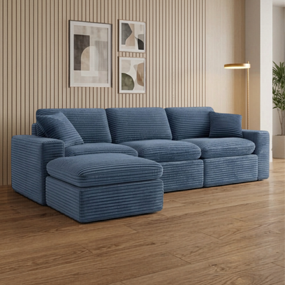 Klaussner Pacira Fabric 3-Seater Sofa with Ottoman