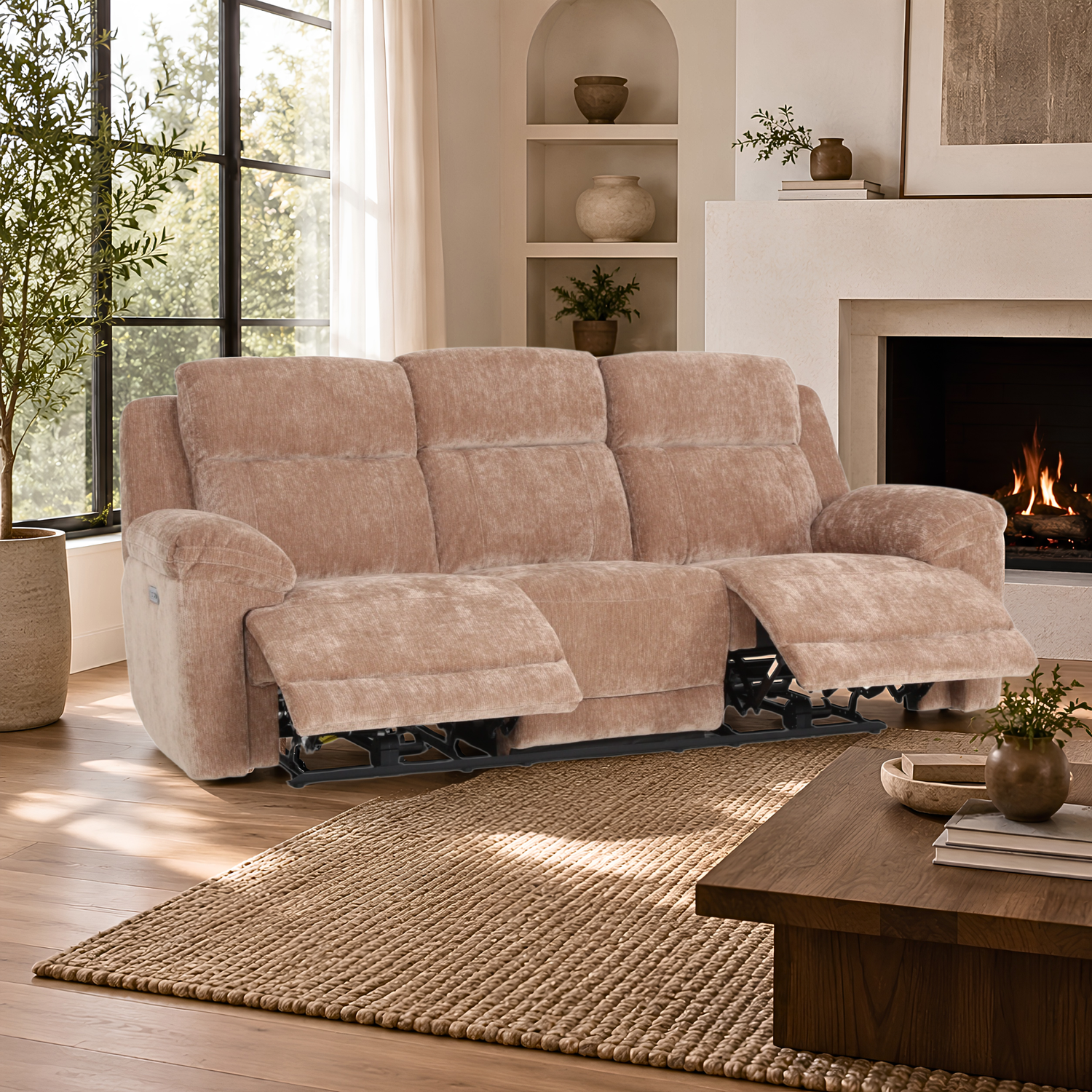Klaussner Ravenwood Fabric Power Reclining Sofa-Comfort Designer Furniture