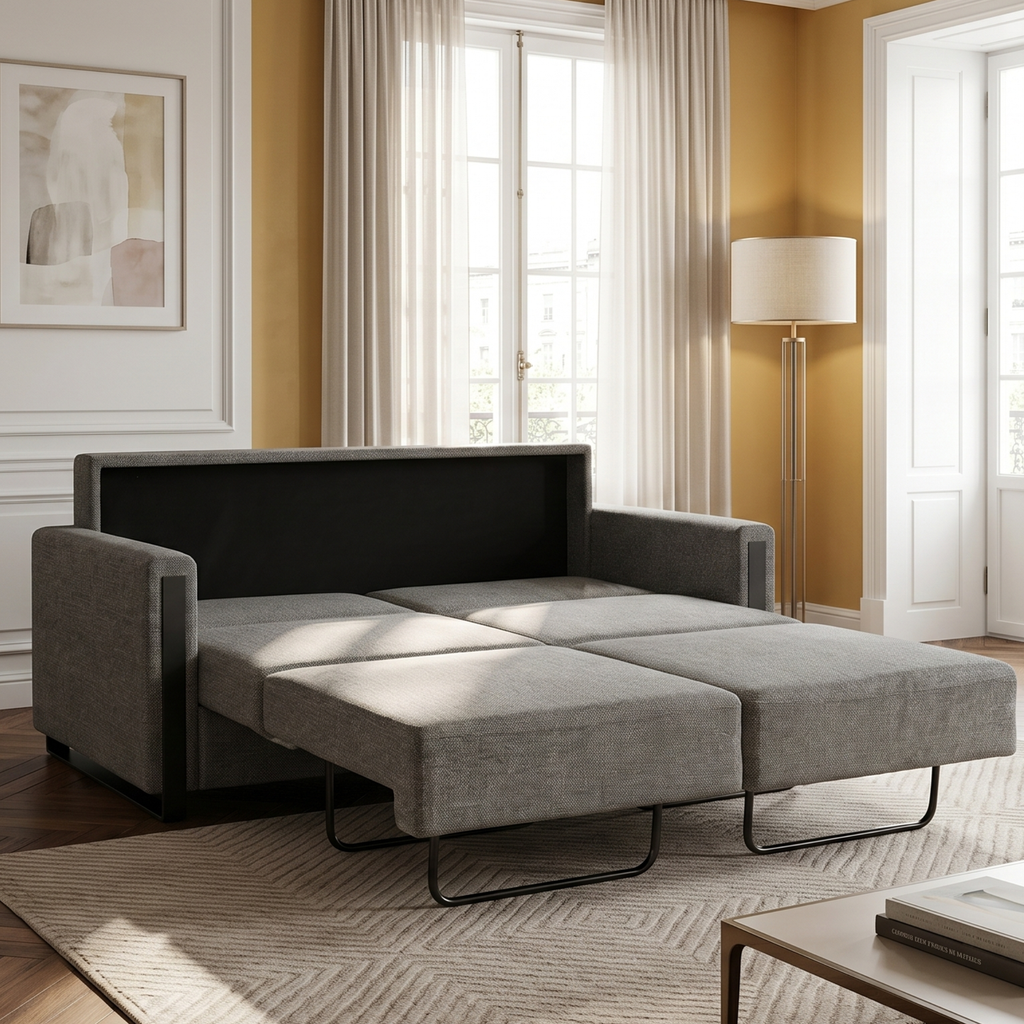Fjords Mia Nordic Rest Fabric Gray Sleeper Sofa