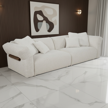 Klaussner Rivello White Fabric 3-Seater Sofa
